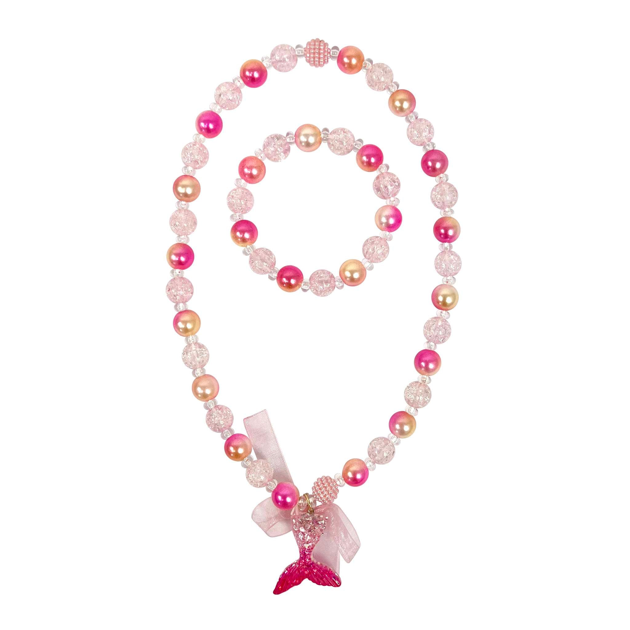 Mermaid Tail Necklace Bracelet Set – Pink Poppy B2C USA