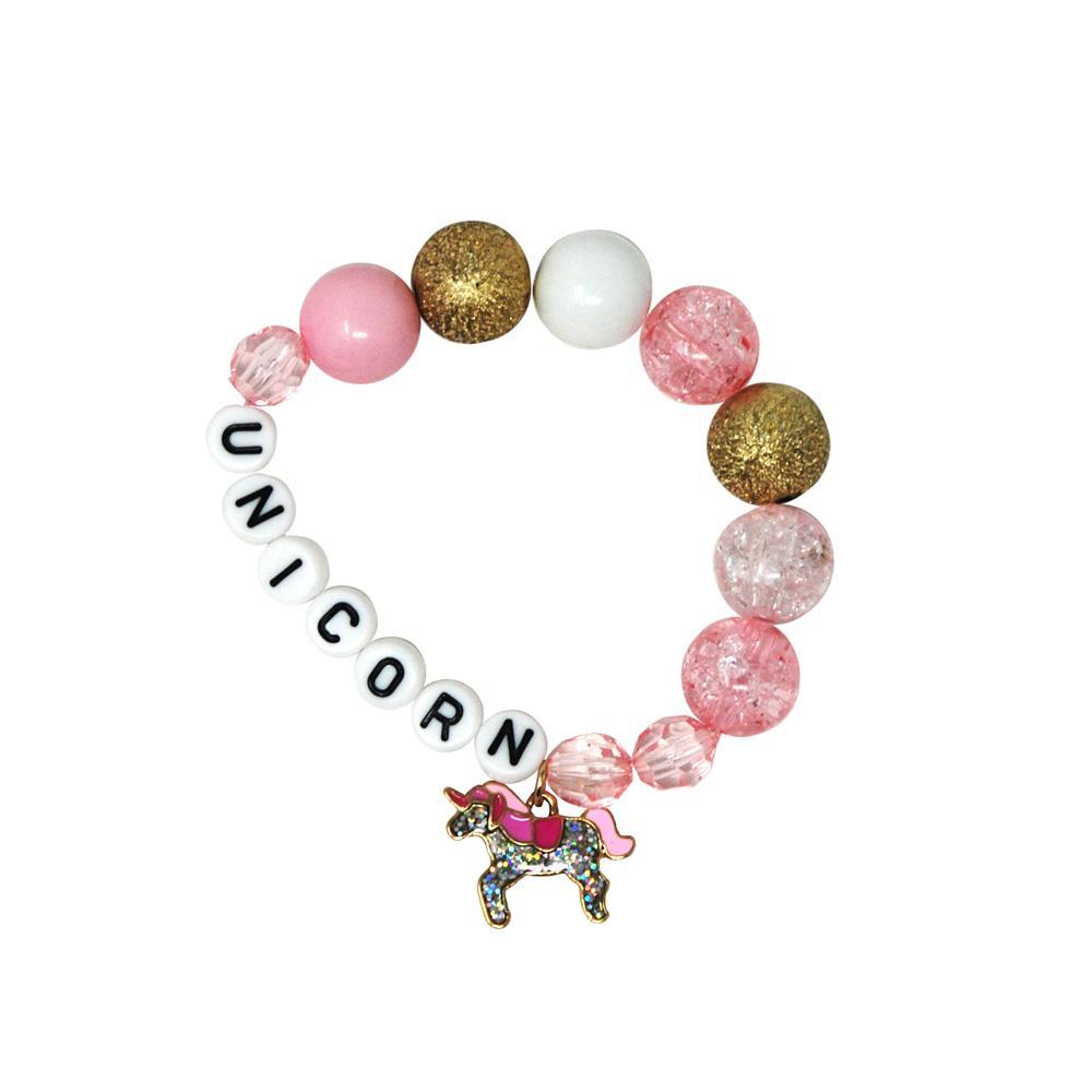 Unicorn Letters & Charm Bracelet – Pink Poppy