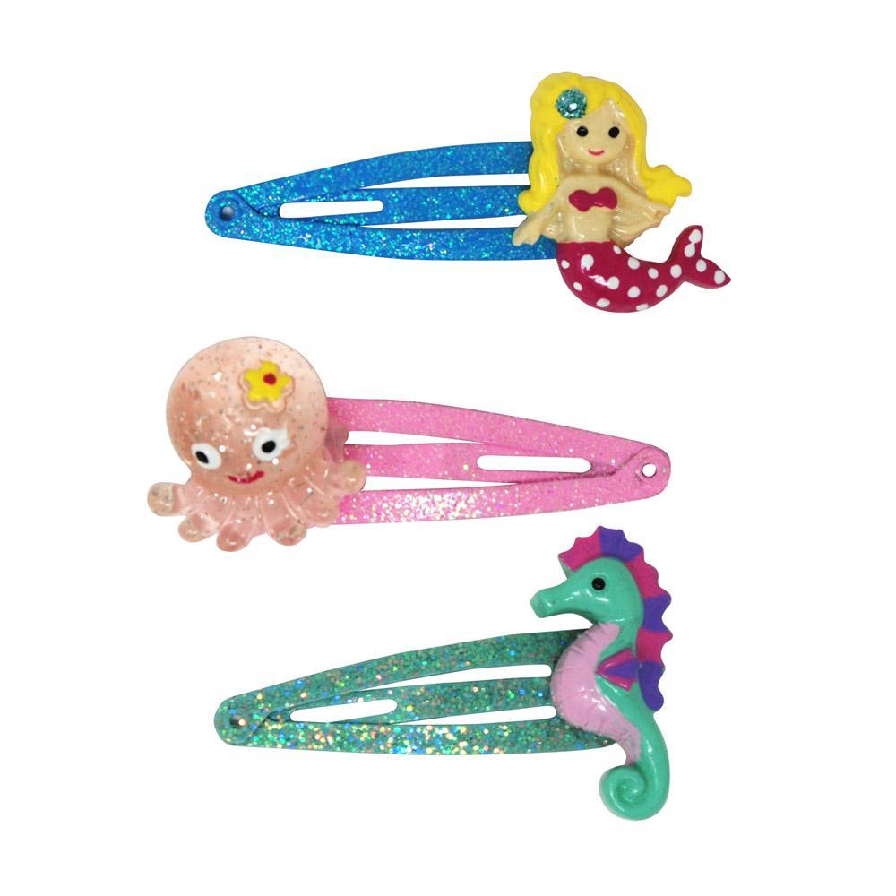 Mermaid & Friends 3 Pack Of Hairclips - shop.pinkpoppy-usa.com