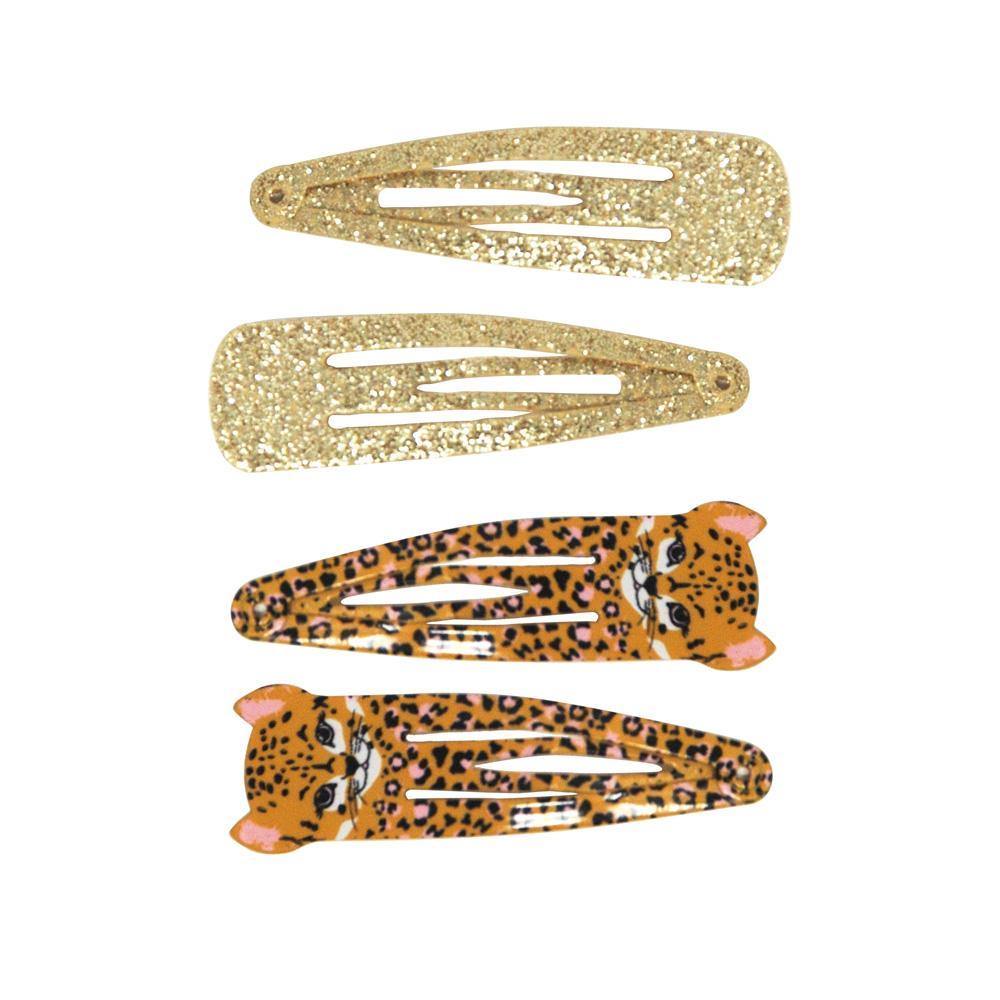 Leopard & Glitter Snapclip Set Of 4 - shop.pinkpoppy-usa.com