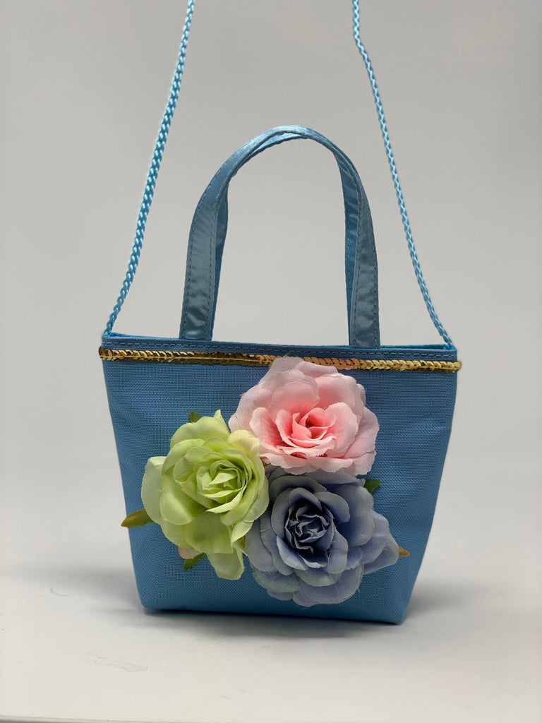 Into The Woods Flower Handbag-Blue - shop.pinkpoppy-usa.com