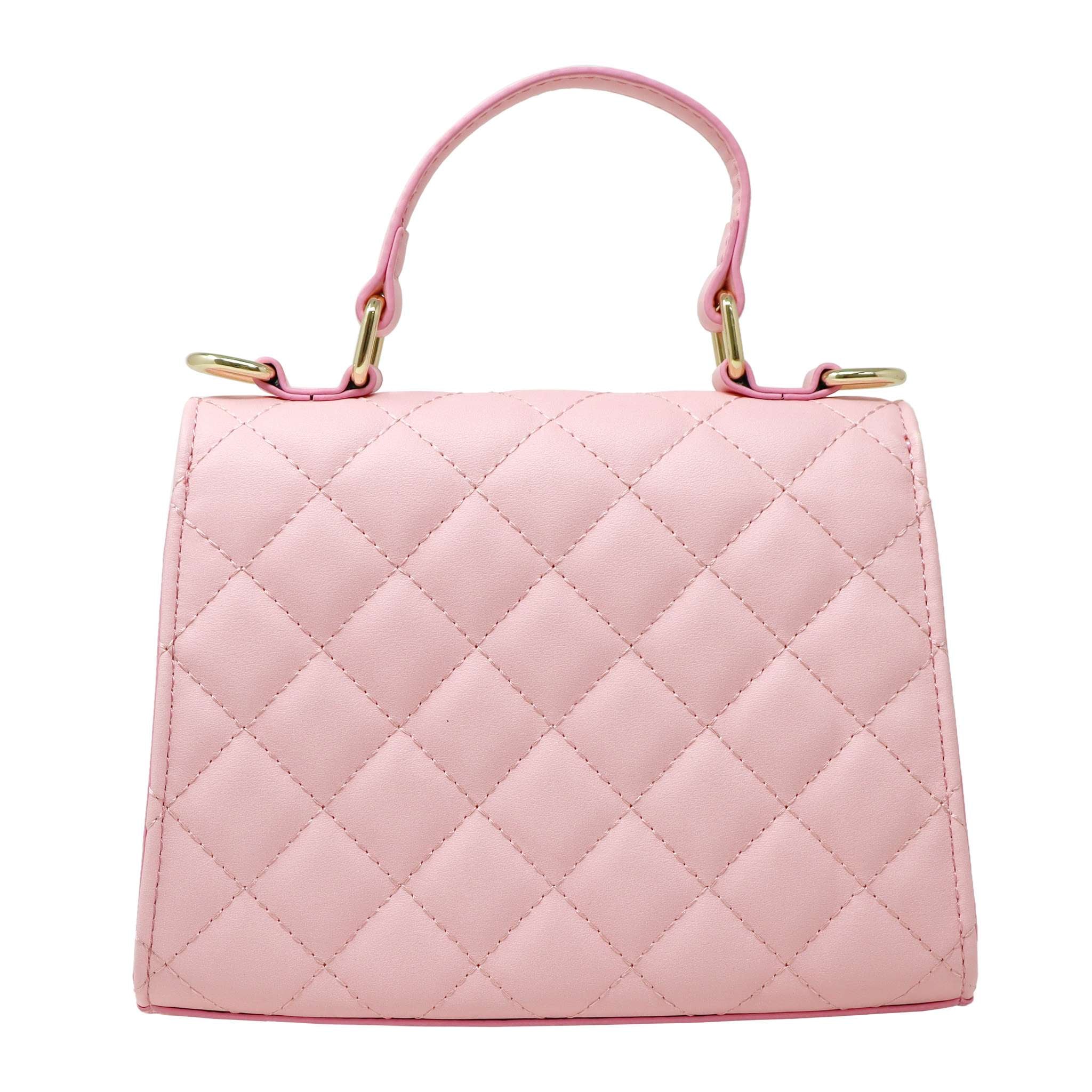 Claris Quilted Shoulder Handbag – Pink Poppy