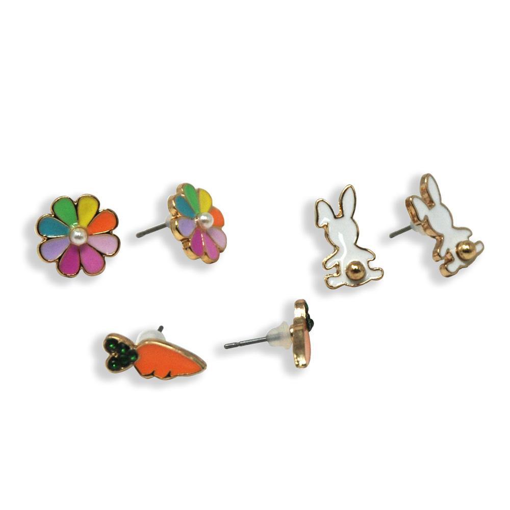 Bunny Garden Earrings Set Of 3 - shop.pinkpoppy-usa.com