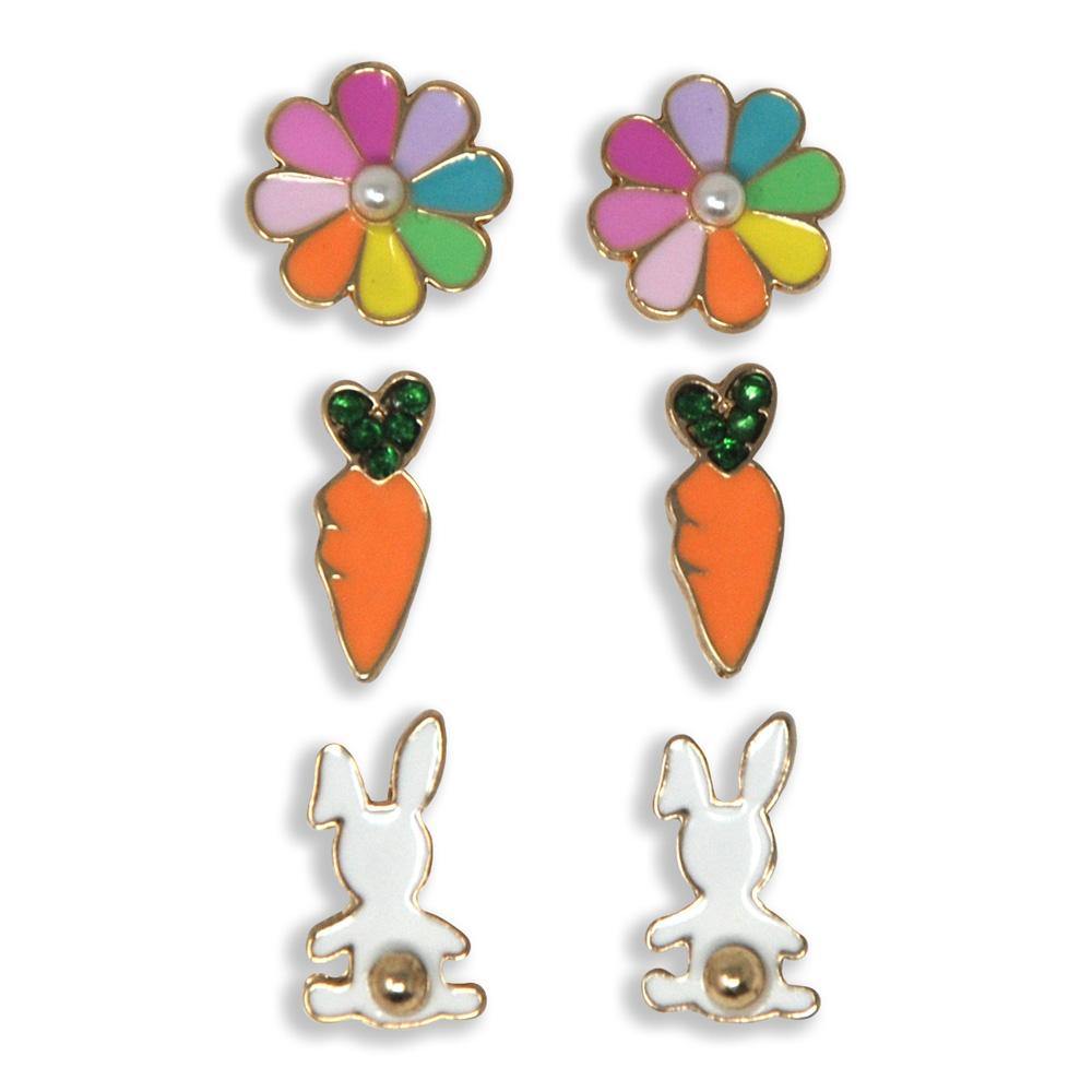 Bunny Garden Earrings Set Of 3 - shop.pinkpoppy-usa.com