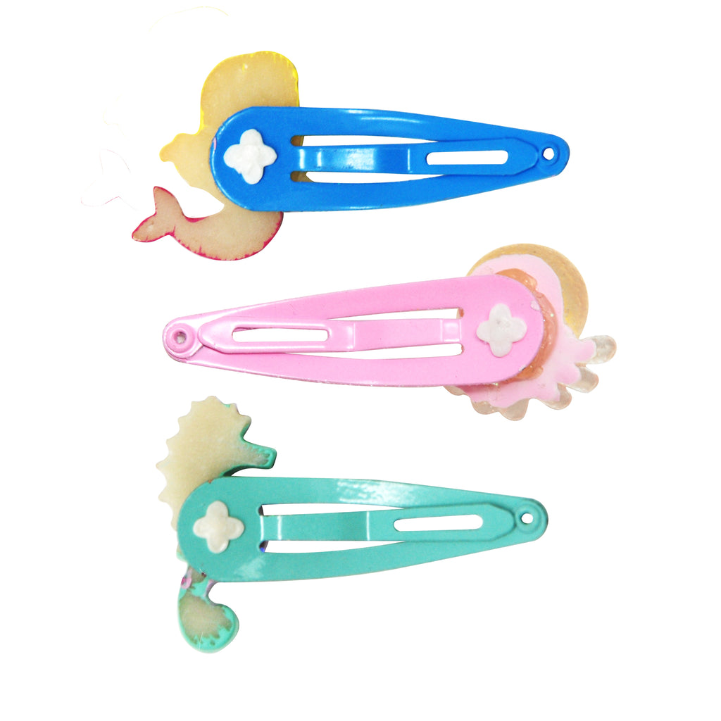 Mermaid & Friends 3 Pack Of Hairclips - shop.pinkpoppy-usa.com