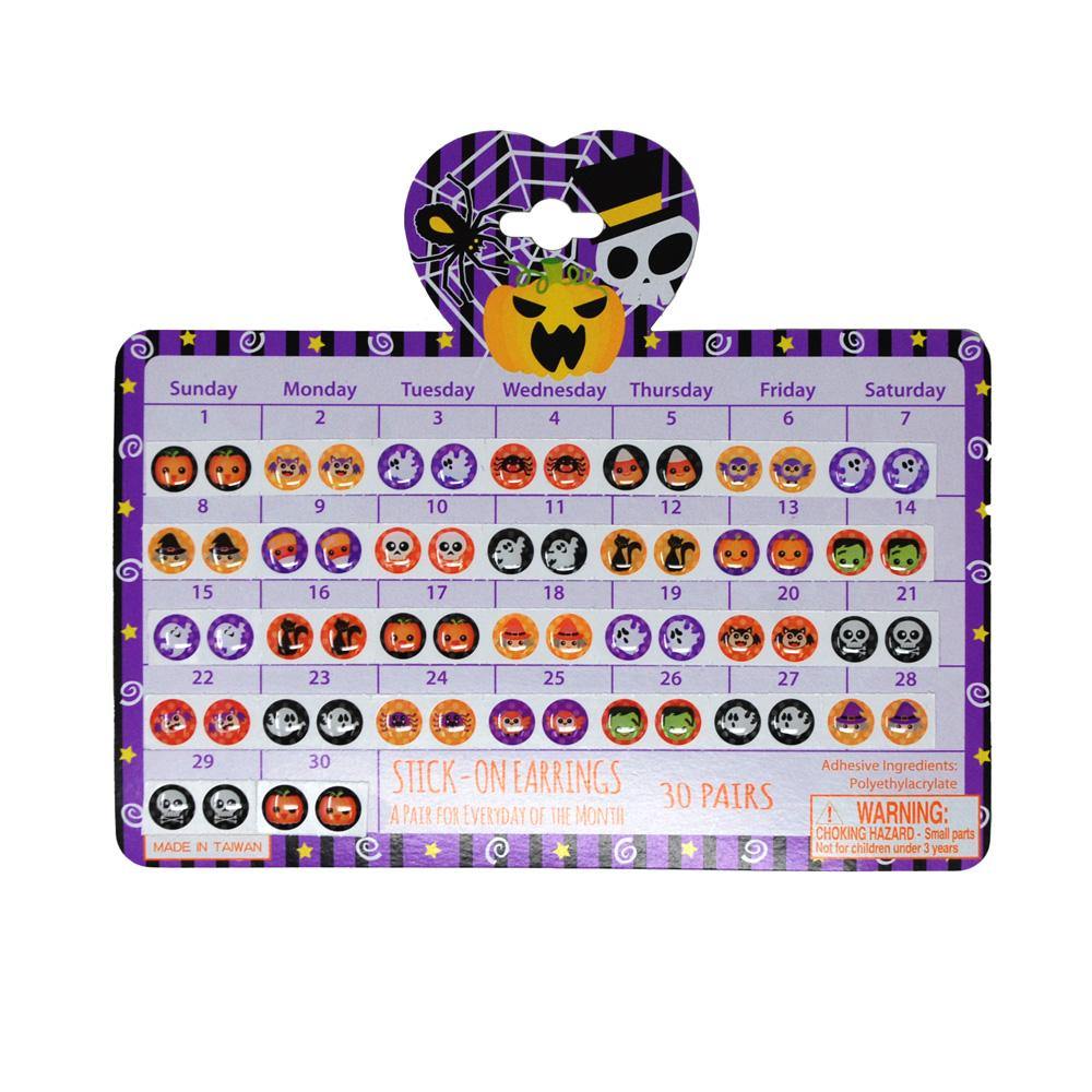 30 Day Halloween Stick On Earrings - shop.pinkpoppy-usa.com