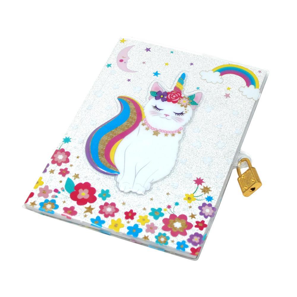 Caticorn 3D Lockable Diary - shop.pinkpoppy-usa.com