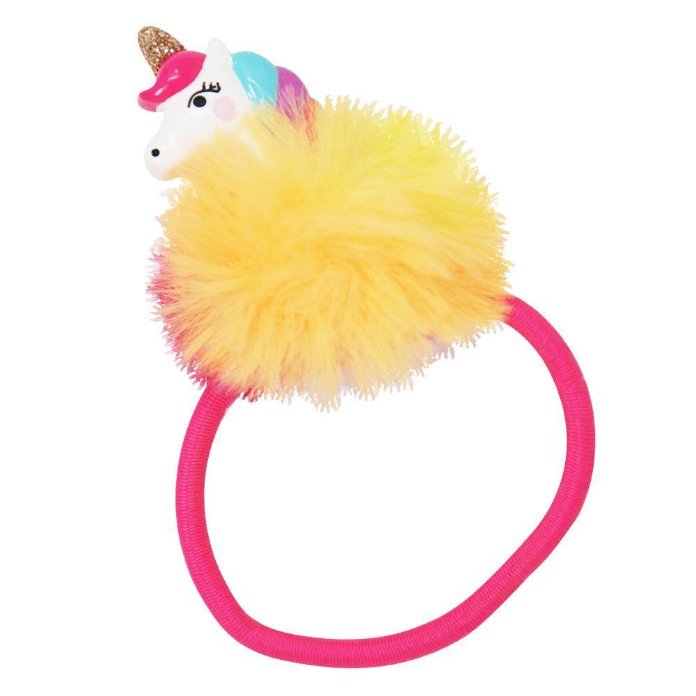 Unicorn Pom Pom Hair Elastic - shop.pinkpoppy-usa.com